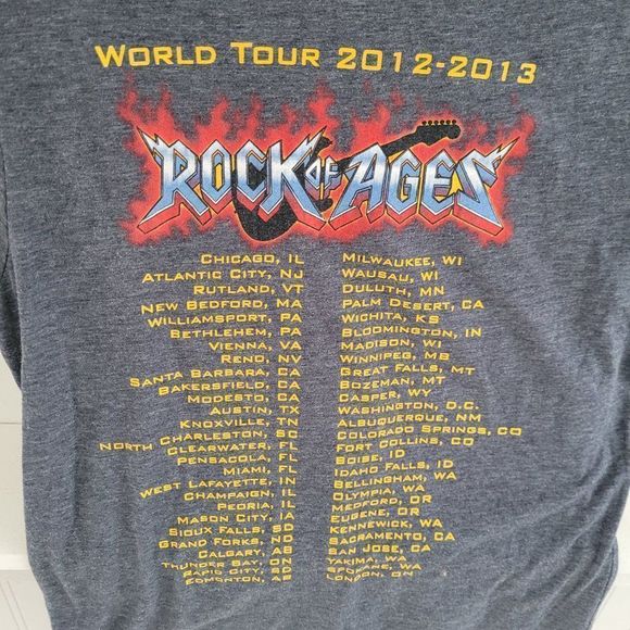 Rock of Ages 2012-2013 TOUR Gray T-SHIRT - Picture 4 of 14